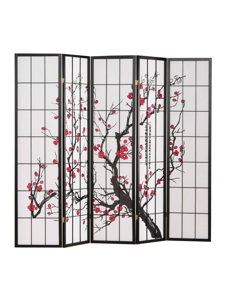 Homestyle4u 5-tlg. Paravent in Schwarz 220x179 günstig kaufen onesize