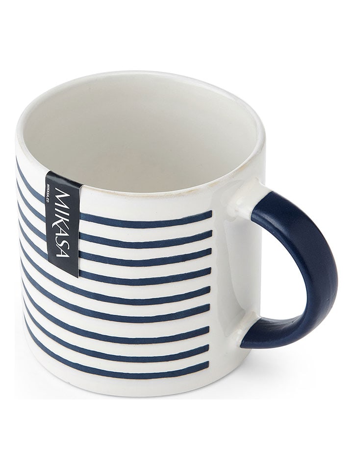 Mikasa 2er-Set: Tassen in Weiß/ Dunkelblau - 390 ml günstig kaufen onesize