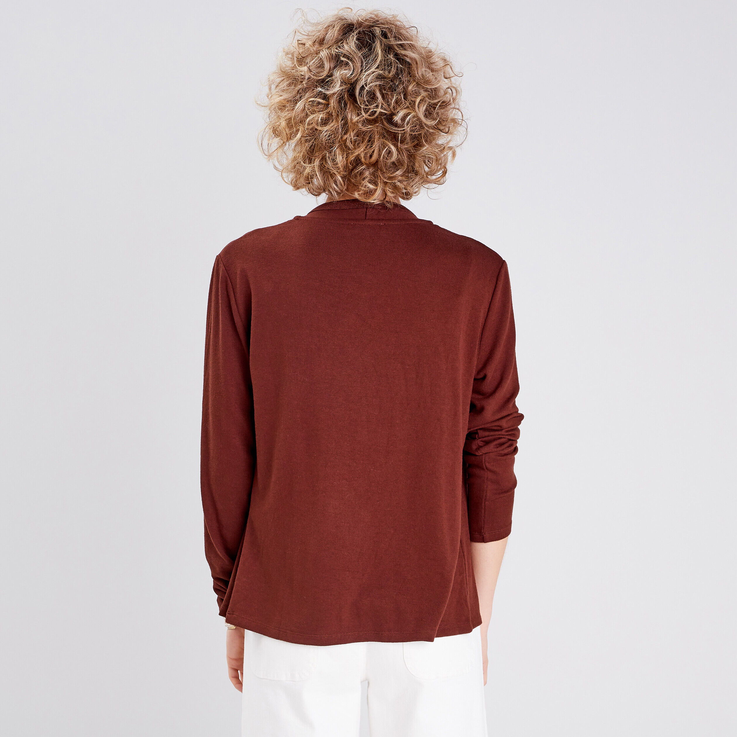 Cardigan col en V marron femme | Cache Cache