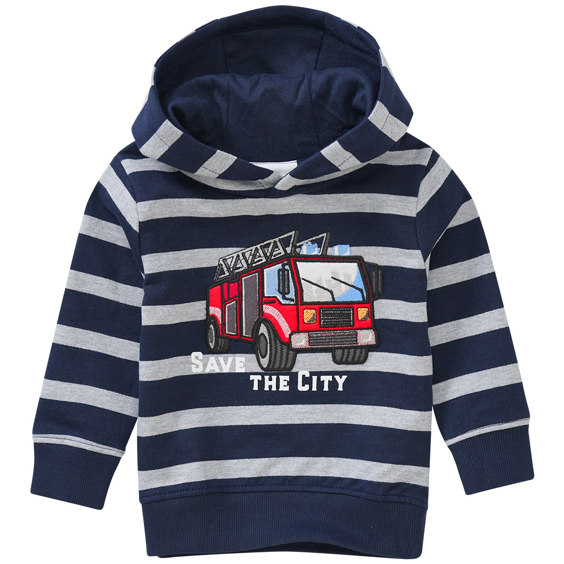Jungen Hoodie mit Feuerwehrauto-Applikation