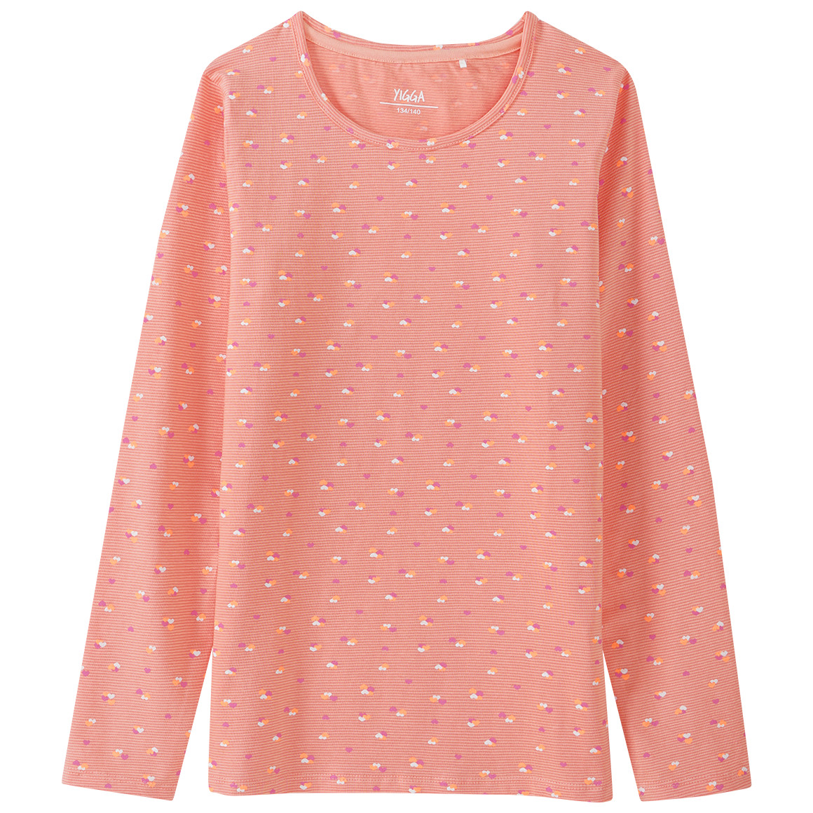 Mädchen Langarmshirt mit Herzchen-Print