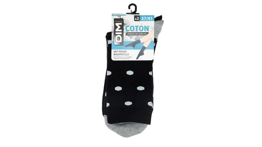 DIM Damen Socken Big Dots 2er Pack schwarz