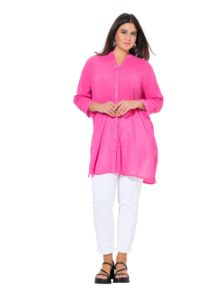 Ulla Popken Hemdbluse in pink günstig kaufen