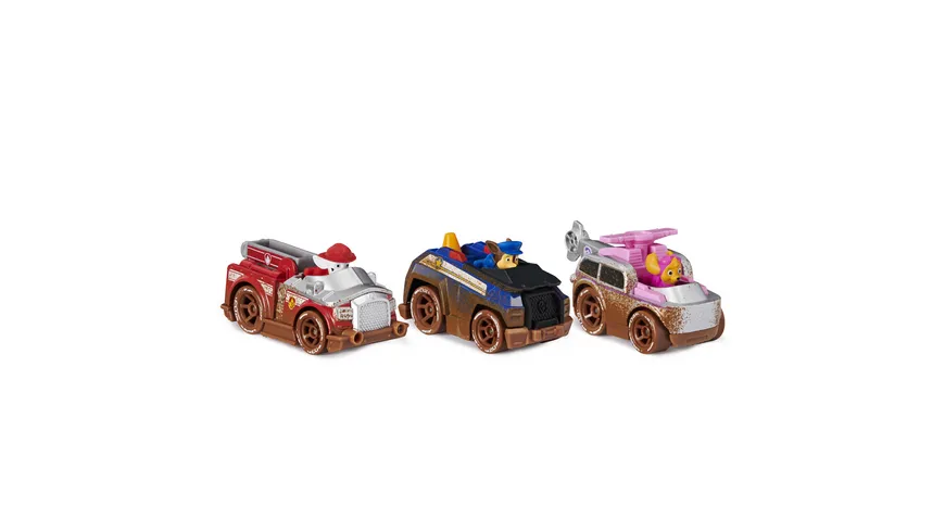 Spin Master - Paw Patrol True Metal 3er-Pack mit 3 Metall-Spielzeugautos von Skye, Chase und Marshall, Maßstab 1:55