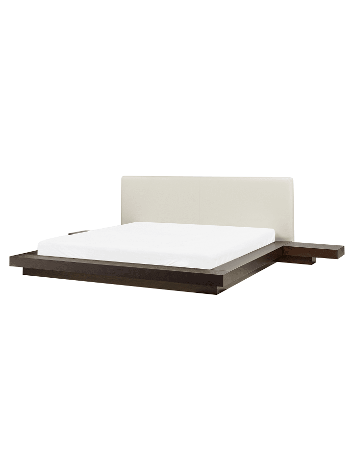 Beliani Doppelbett ZEN in Dunkler Holzfarbton/Weiß - (W) 308 x (H) 86 x (L) 229 cm günstig kaufen onesize