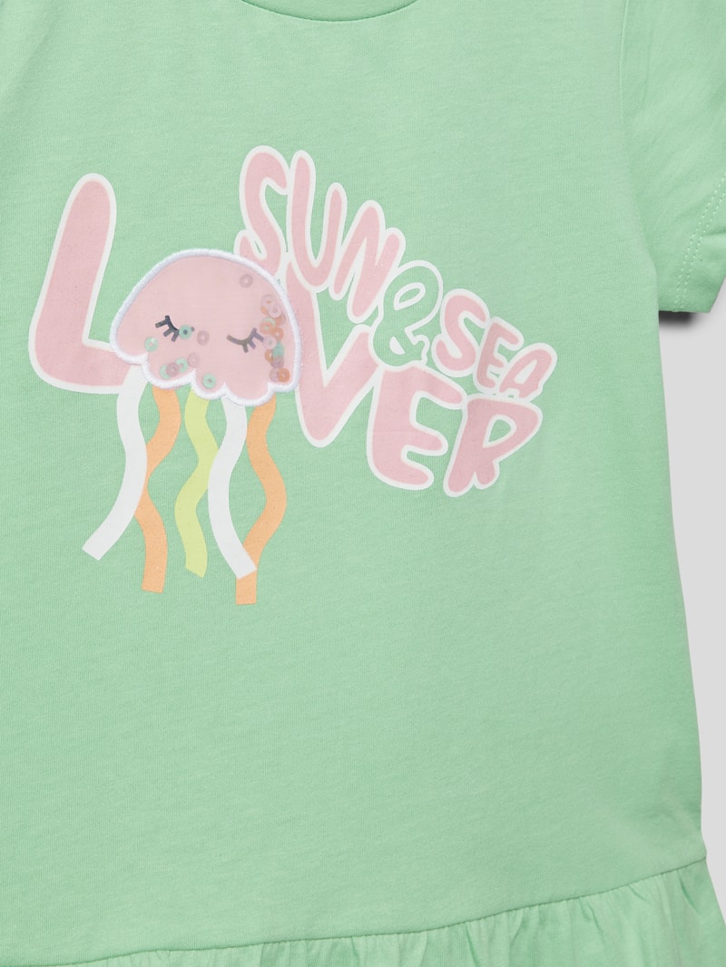 T-Shirt mit Statement-Print in mint