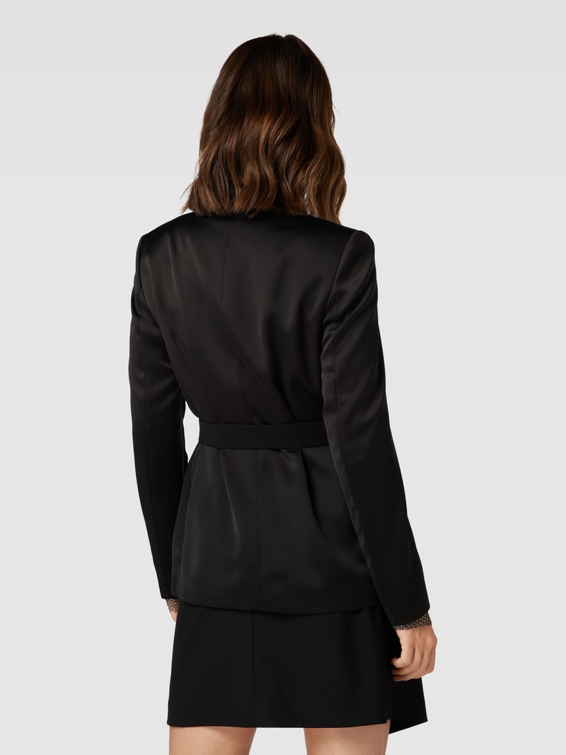 Blazer mit Bindegürtel in schwarz