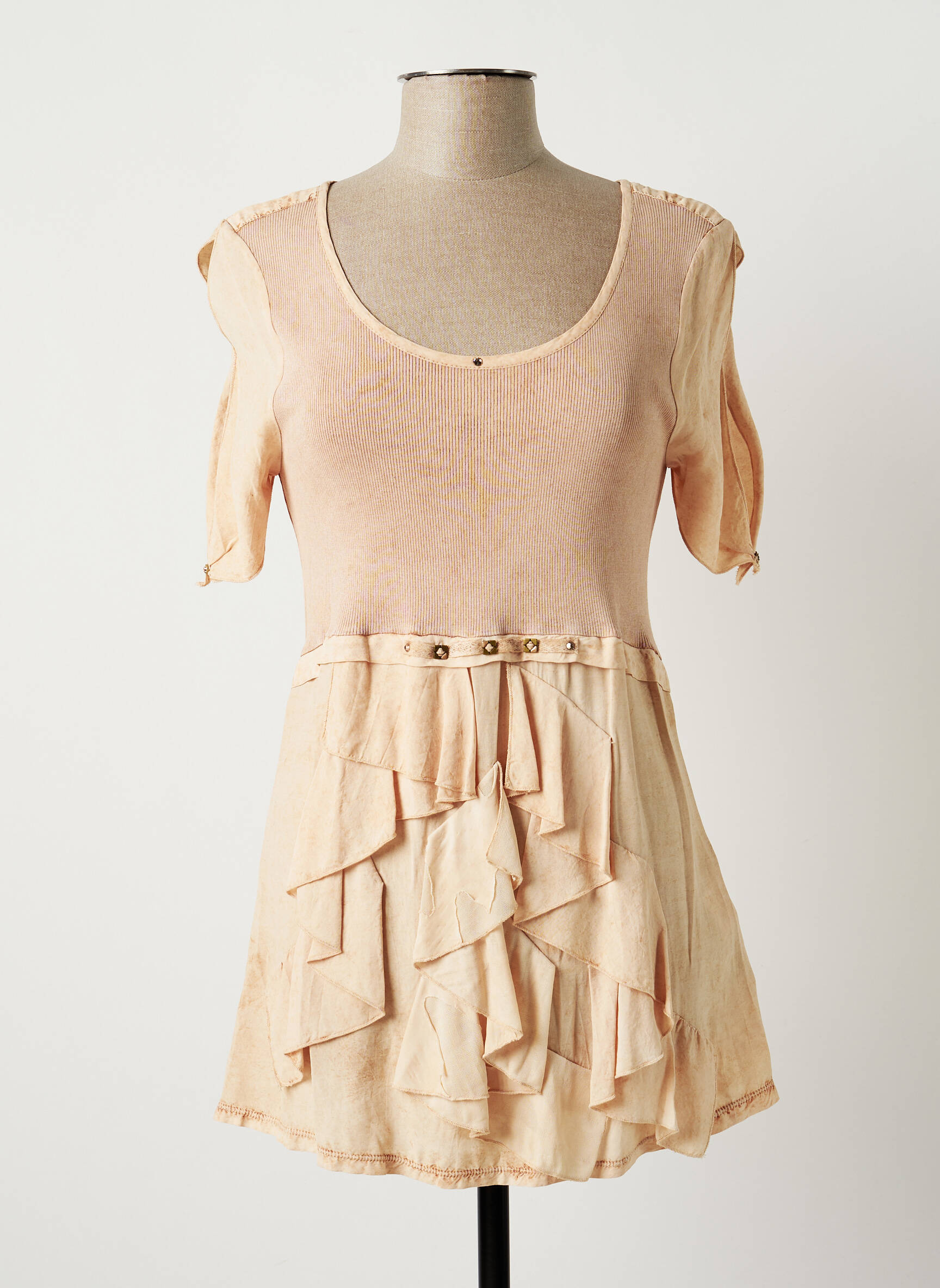 Elisa Cavaletti Tuniquemanchecourte Femme couleur beige