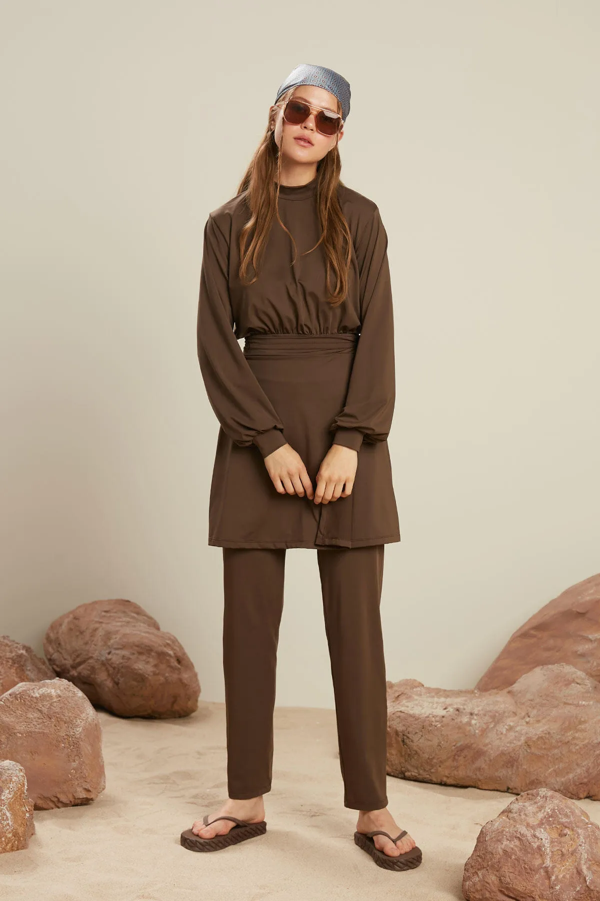 Manuka  HIJAB-BADEANZUG-ROCK BRAUN