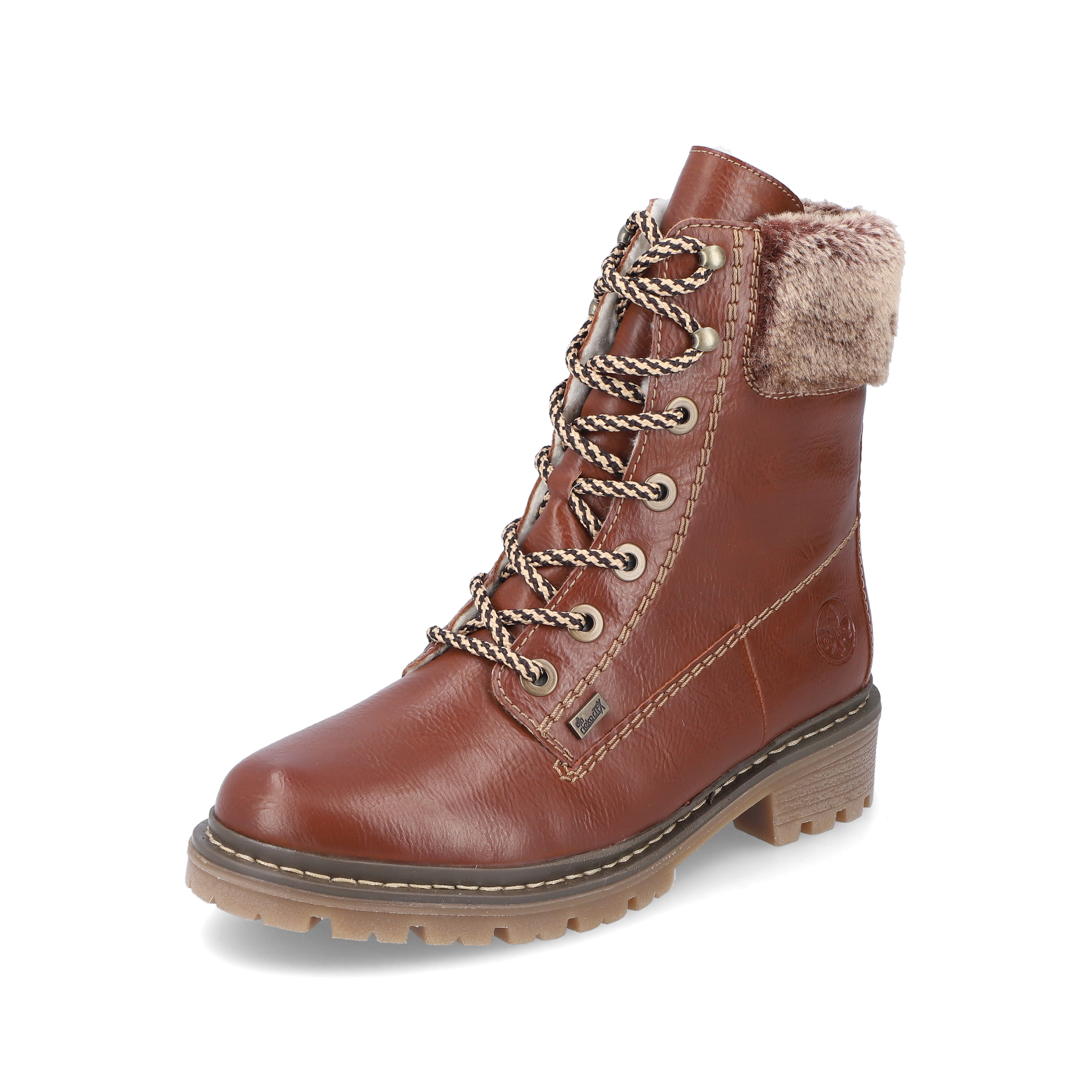 Rieker Damen Schnürstiefel fuchsbraun