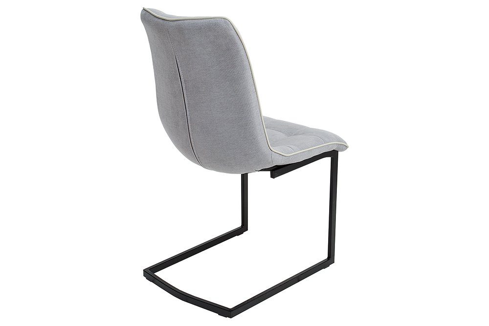 riess-ambiente Freischwinger MIAMI hellgrau / schwarz (1 St), Esszimmer · Webstoff · Metall · Industrial