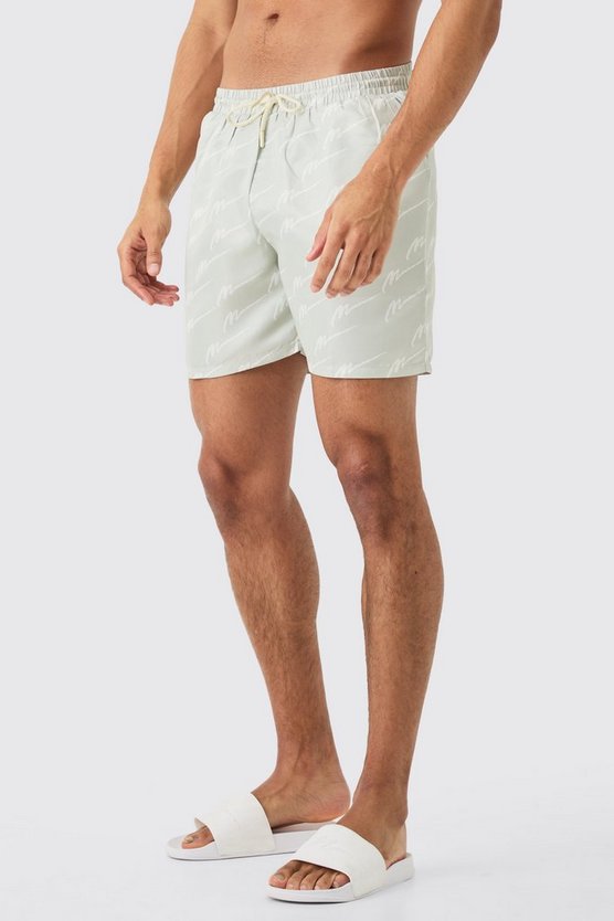 Mittellange Man Signature Badehose