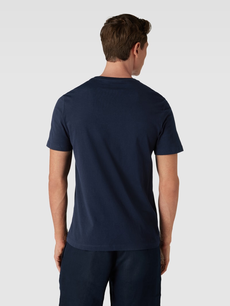 T-Shirt mit Label-Print in marineblau