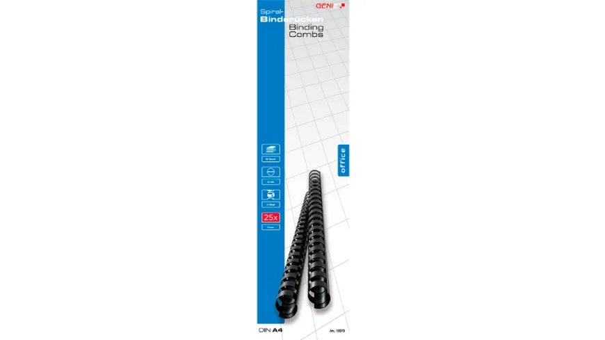 GENIE Spiralbinderücken 12 mm schwarz