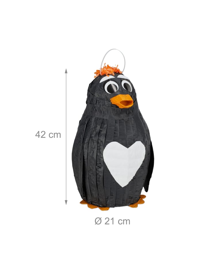 relaxdays Pinata Pinguin in Schwarz günstig kaufen onesize