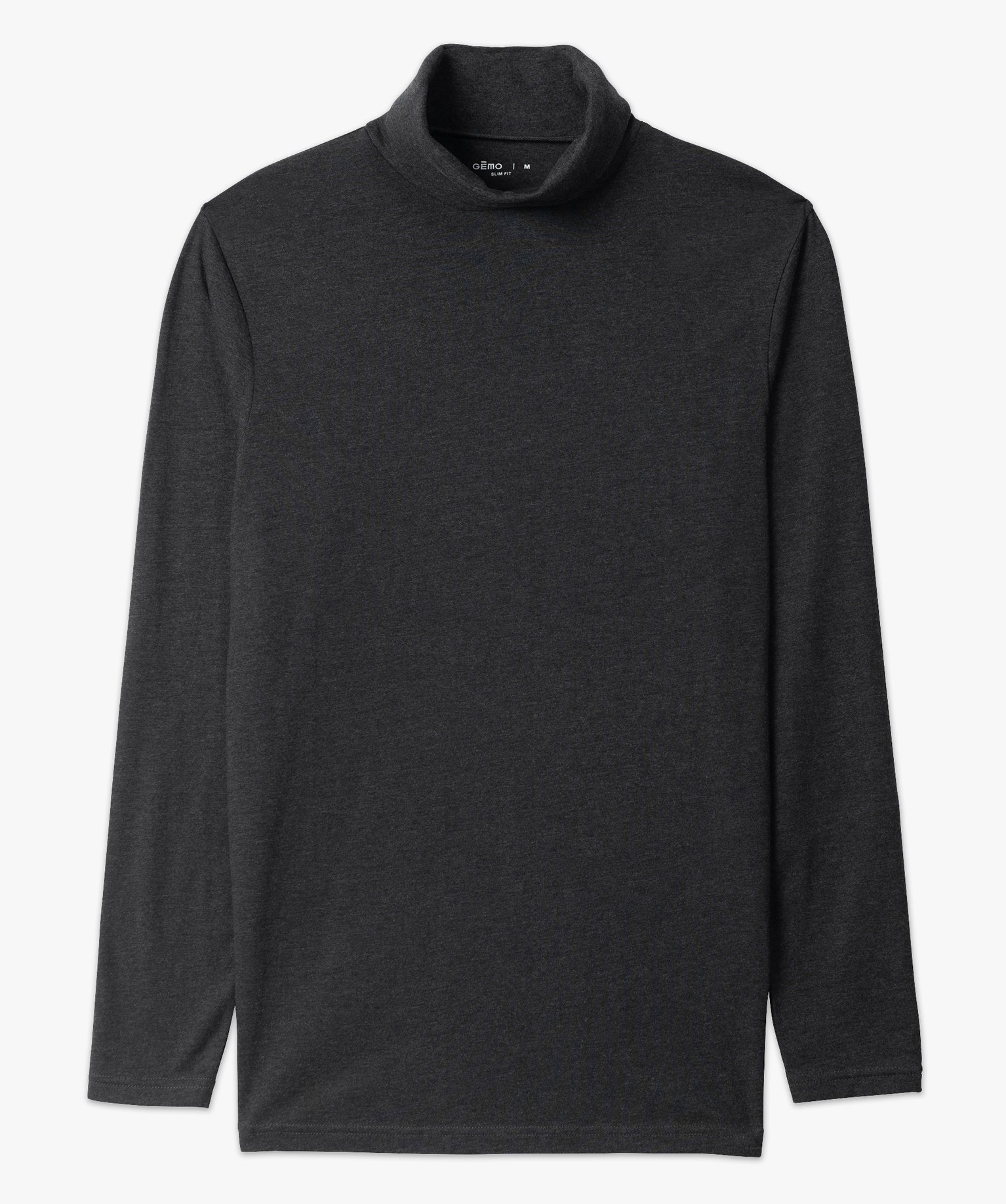 Tee-shirt homme à large col roulé coupe slim gris fonce | GEMO