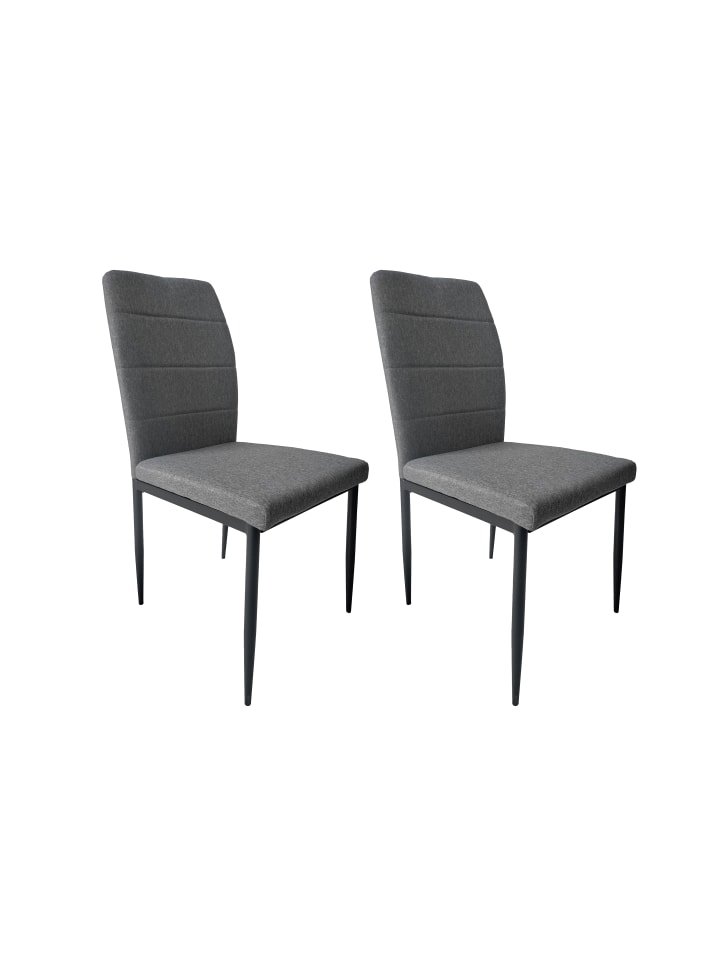 byLiving 2er-Set: Esszimmerstuhl LYRA in Grau/Schwarz - (B) 46 x (H) 90,5 x (T) 58 cm günstig kaufen onesize