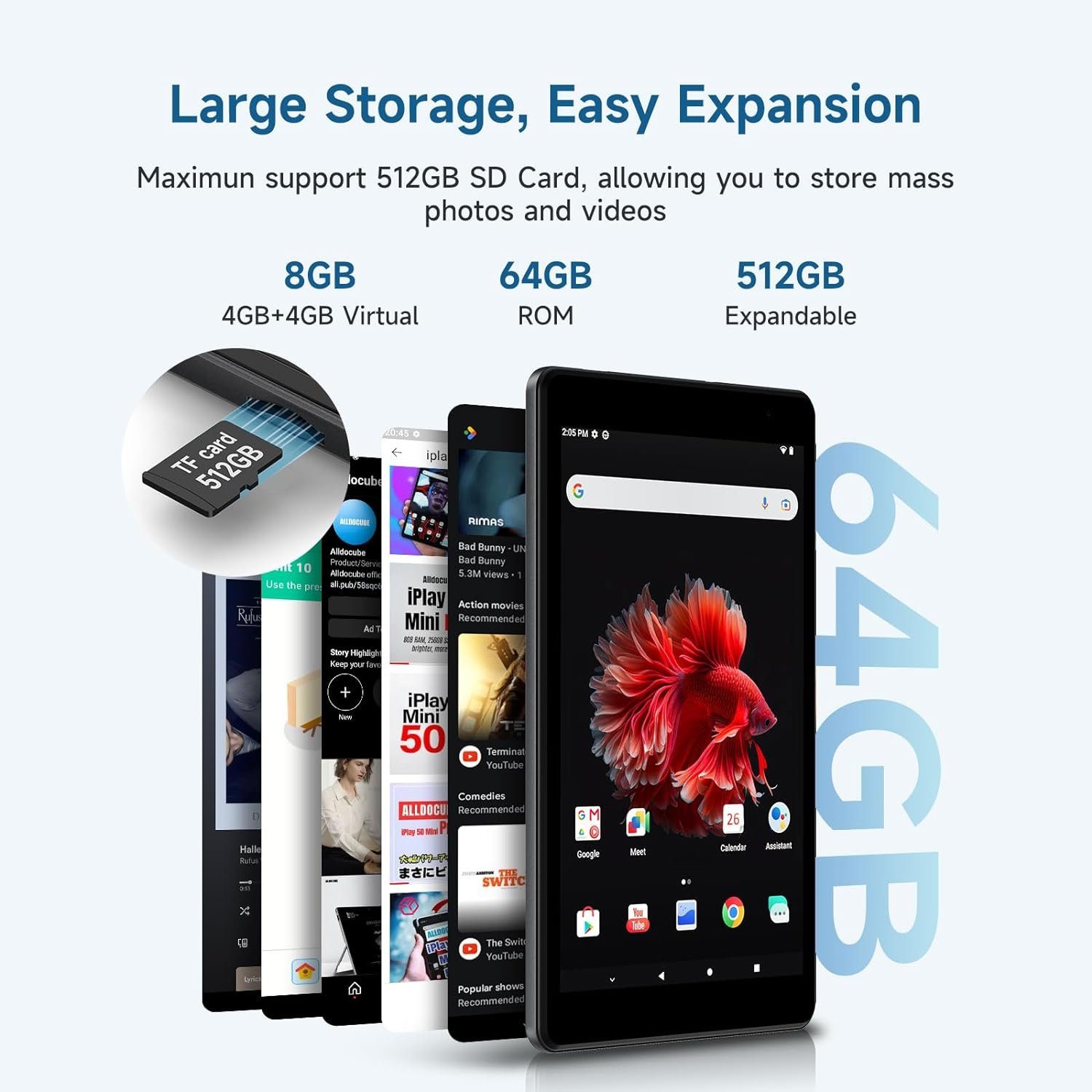 ALLDOCUBE iPlay 50 Mini Lite HD 1280 × 800 IPS Display, 8(4+4) GB RAM /TF 512GB Tablet (8