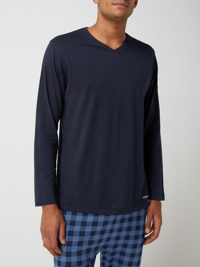 Pyjama-Oberteil aus Baumwolle in blau