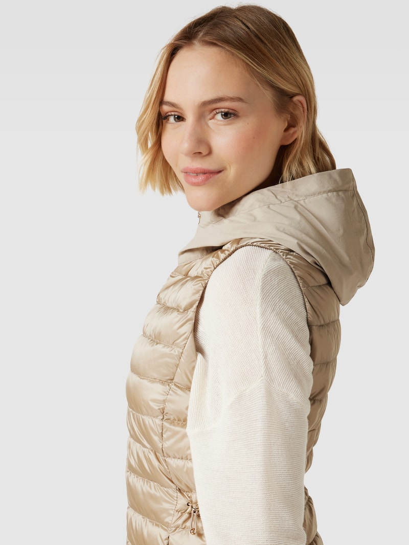 Daunenweste mit Kapuze Modell 'VIOLA' in beige