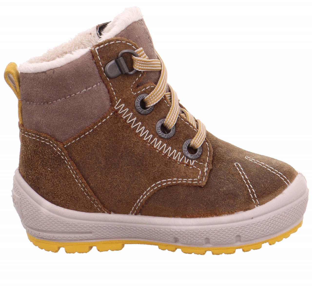 GROOVY - Braun/Gelb Boots mit Schnürung