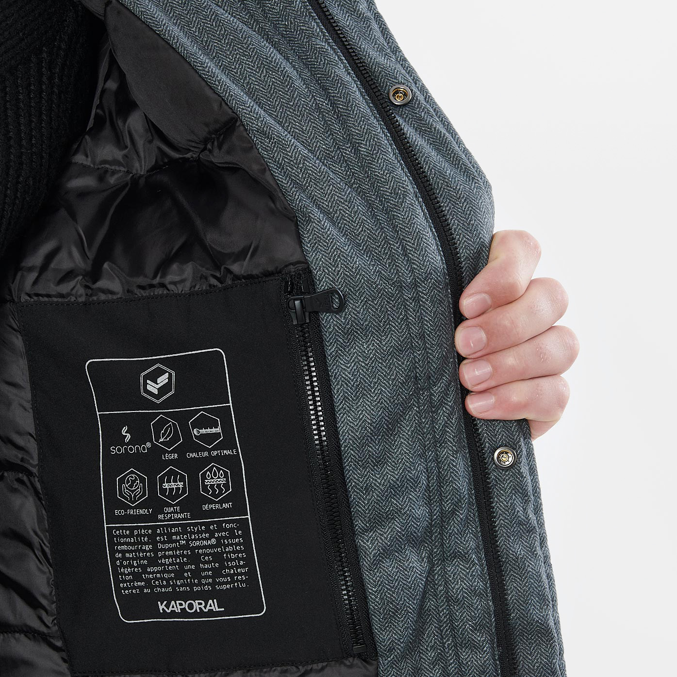 VEEN   Parka grise homme