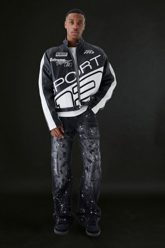 Lockere zerrissene Cargo-Schlagjeans