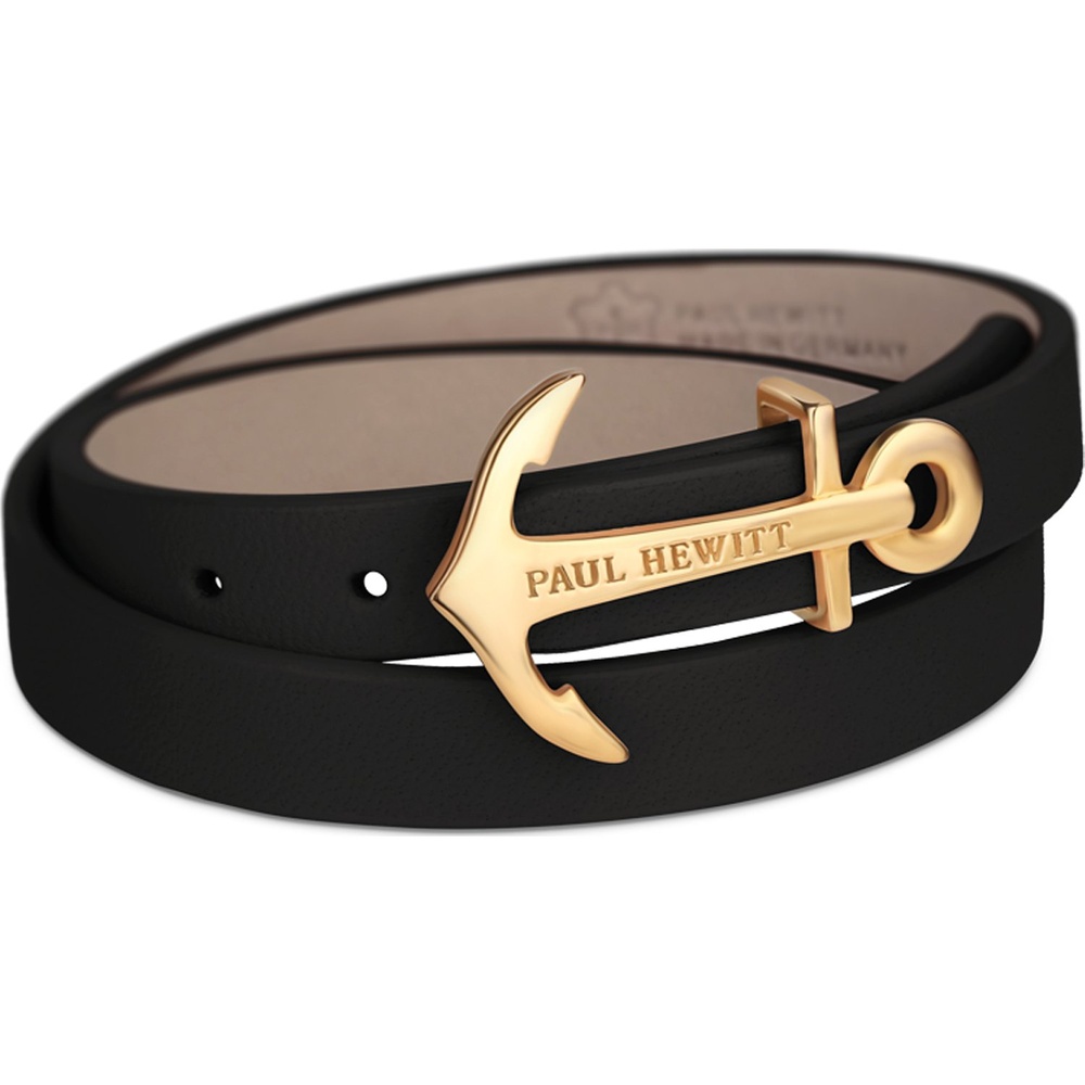 Paul Hewitt Bracelet Cuir, Acier inoxydable noir Bracelet