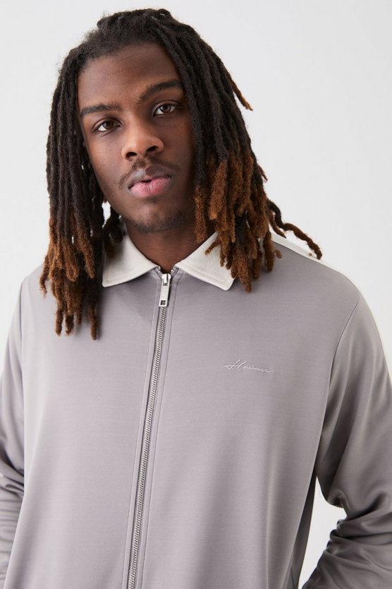Trikot-Trainingsjacke mit Homme-Stickerei
