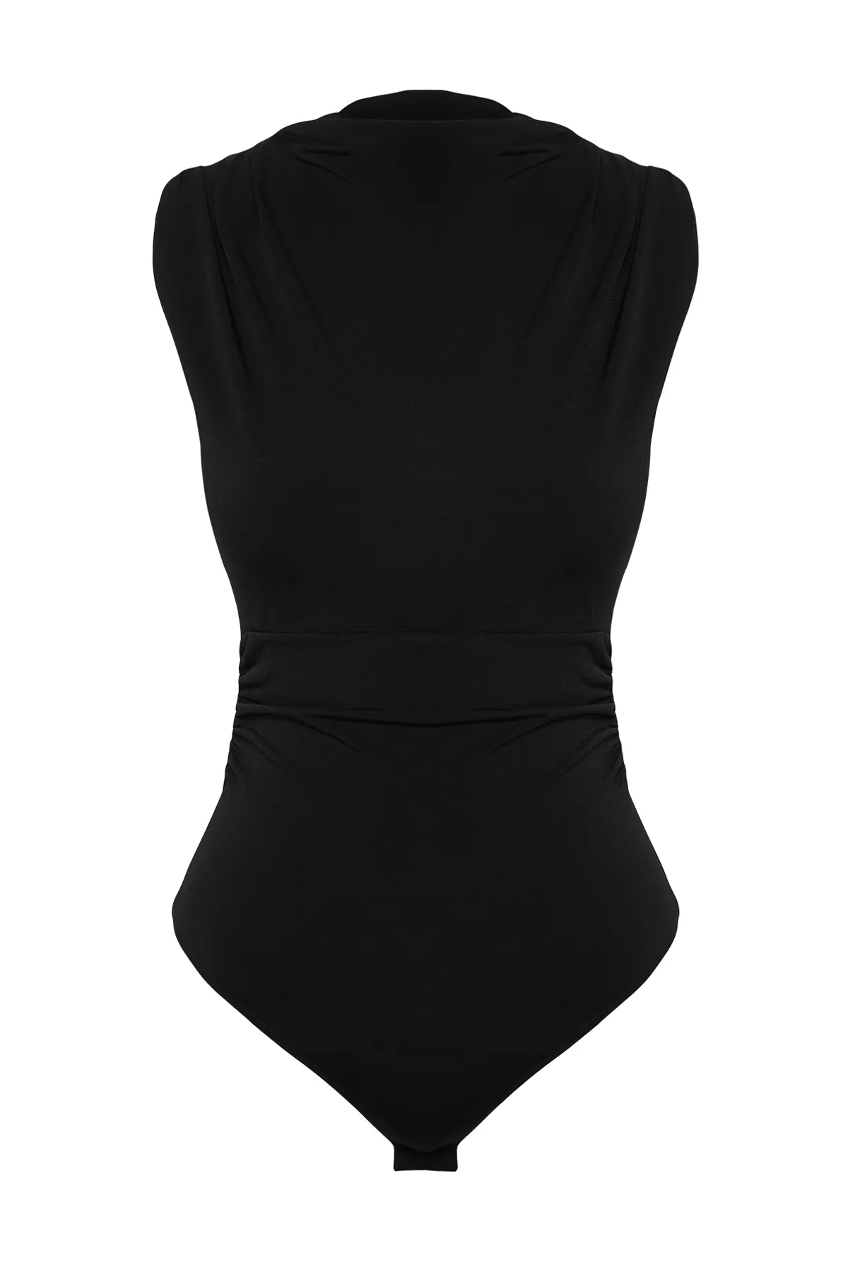 Trendyol Collection  Schwarzer, taillierter Strick-Body mit Druckknöpfen TPRSS24BD00012