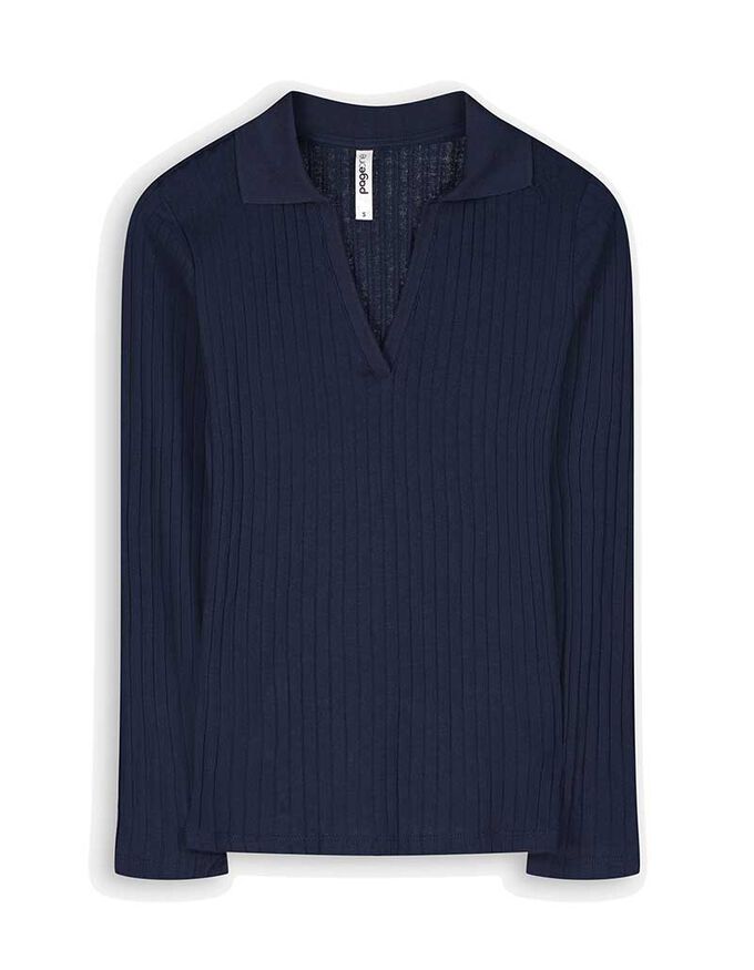Langarm-Poloshirt - Baumwoll-Mix