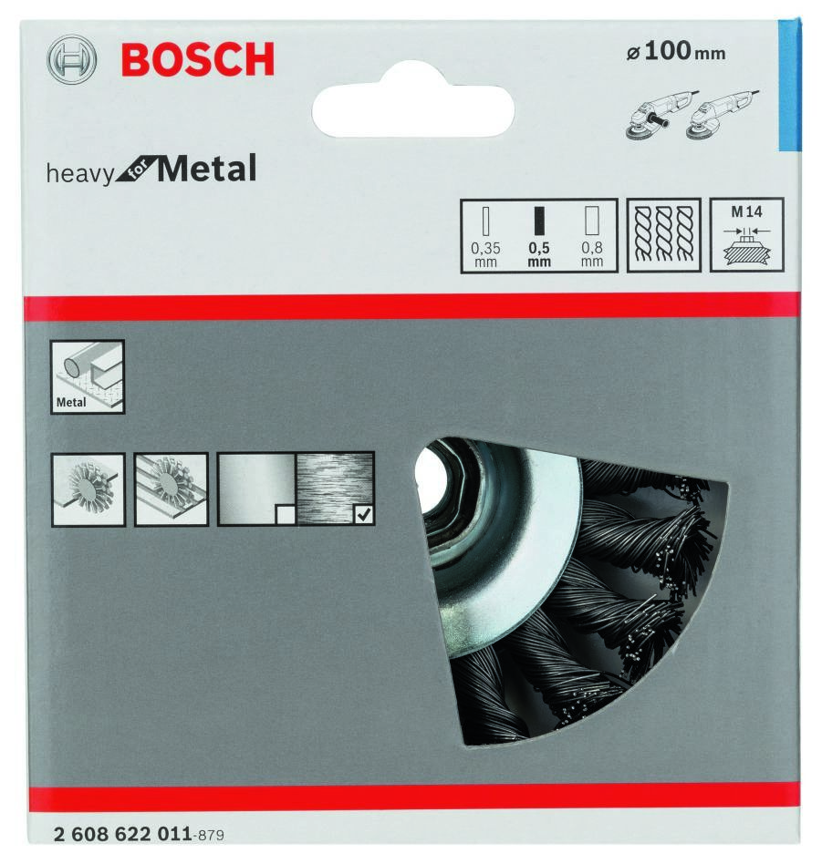 Bosch Blue Zubehör 2608622011 Kegelbürste 100 mm geflochten M14