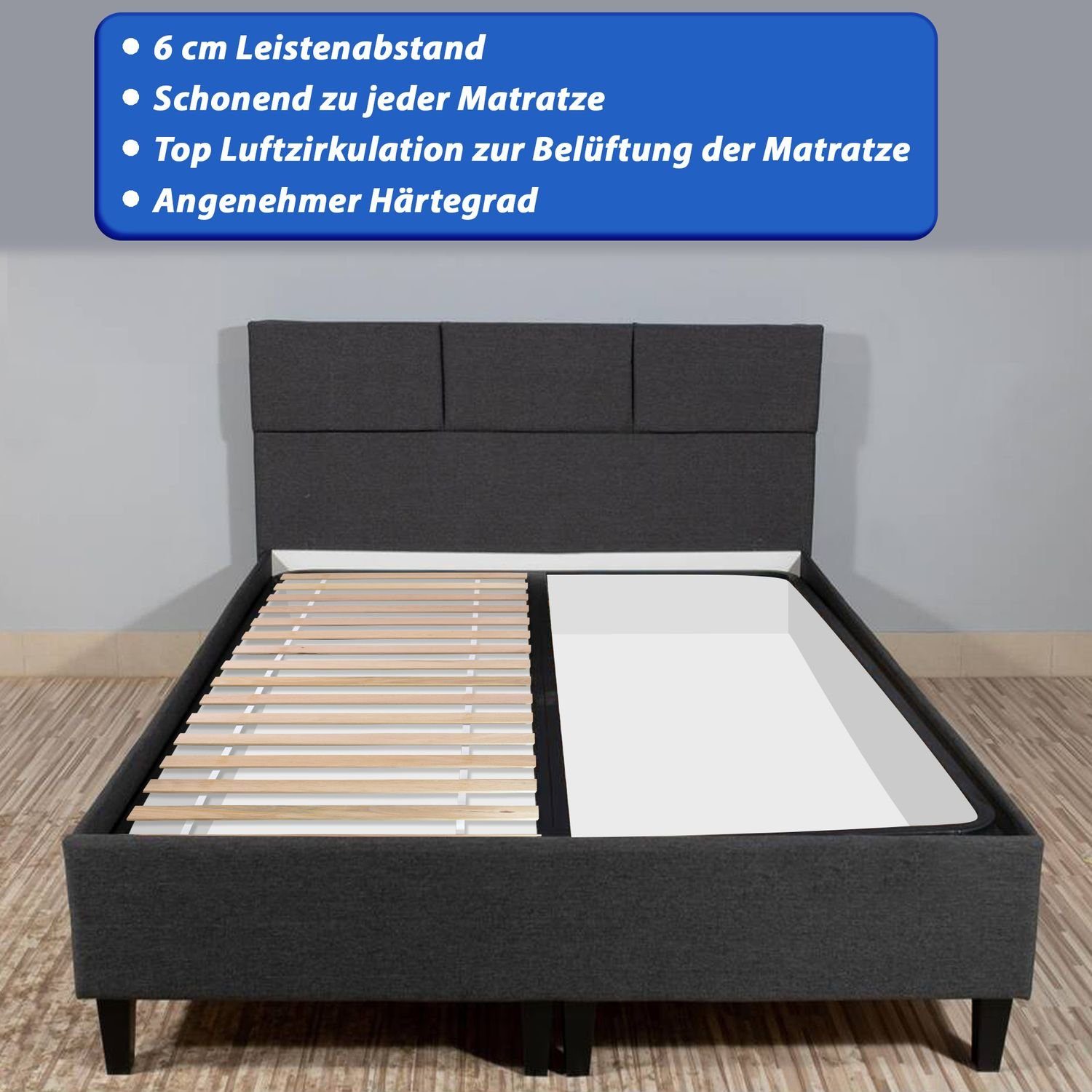 Rollrost, Coemo, Kopfteil nicht verstellbar, Fußteil nicht verstellbar, keine Montage nötig, 70 x 140, naturbelassen