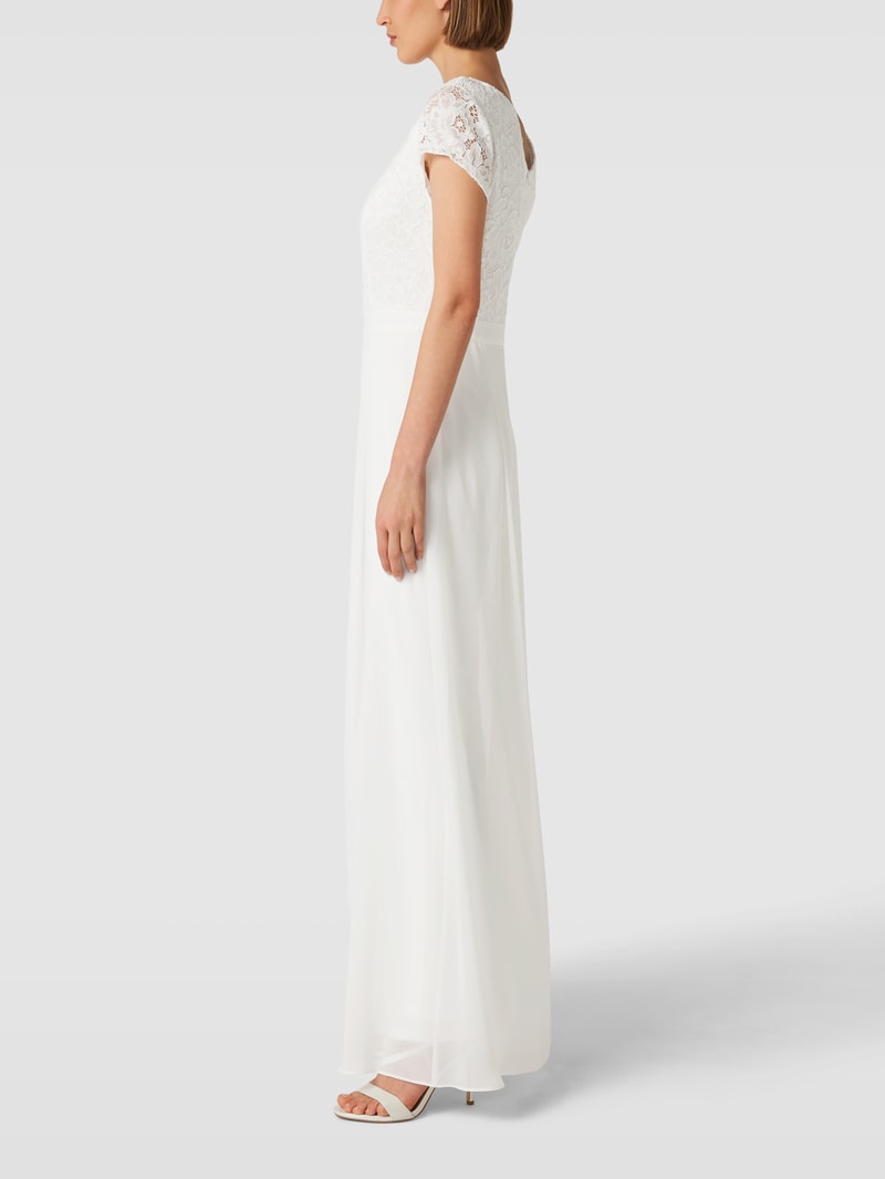 Jumpsuit mit floralem Strukturmuster in offwhite