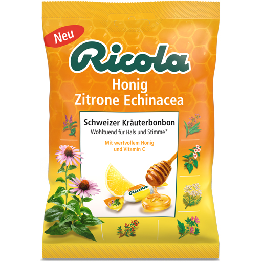 RICOLA m.Z.Beutel Echinacea Honig Zitrone Bonbons  75 g  Bonbons
