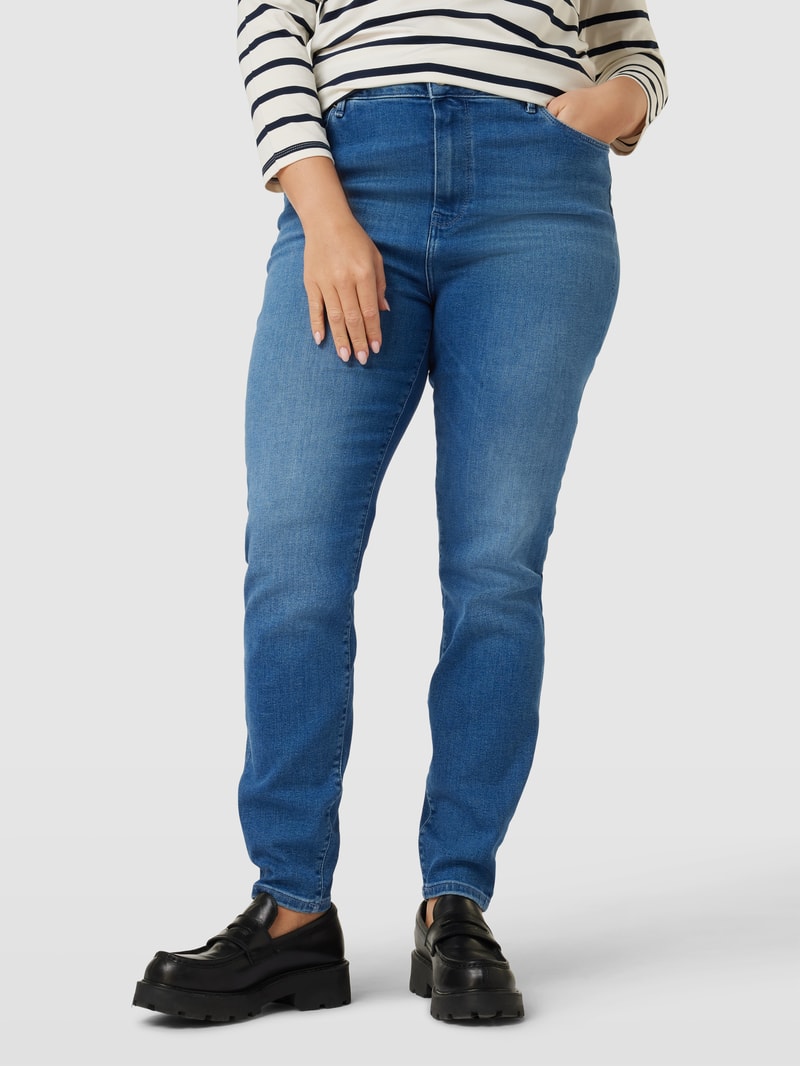 PLUS SIZE Skinny Fit Jeans im 5-Pocket-Design Modell 'HARLEM' in jeans