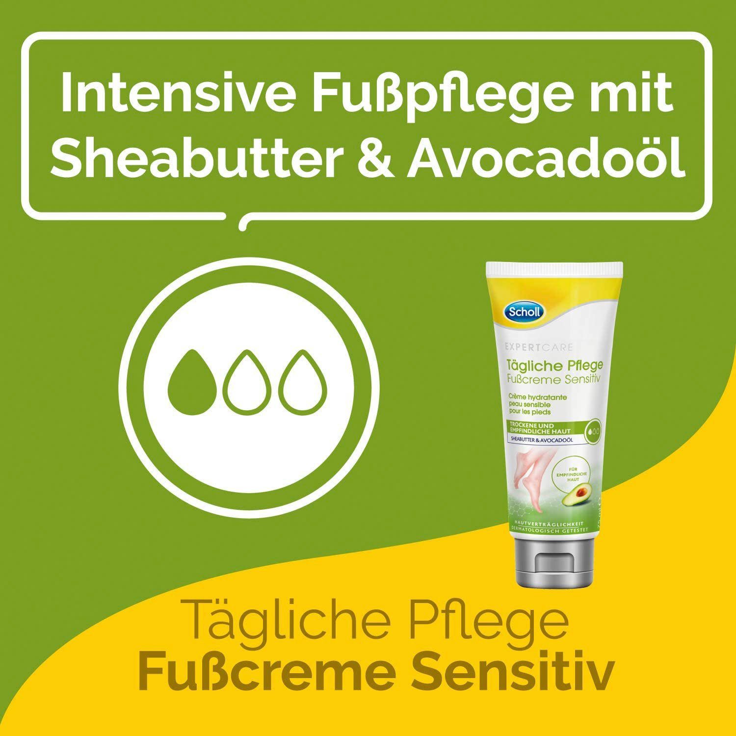 Scholl Fußcreme ExpertCare, Sensitive für empfindliche bis trockene Haut