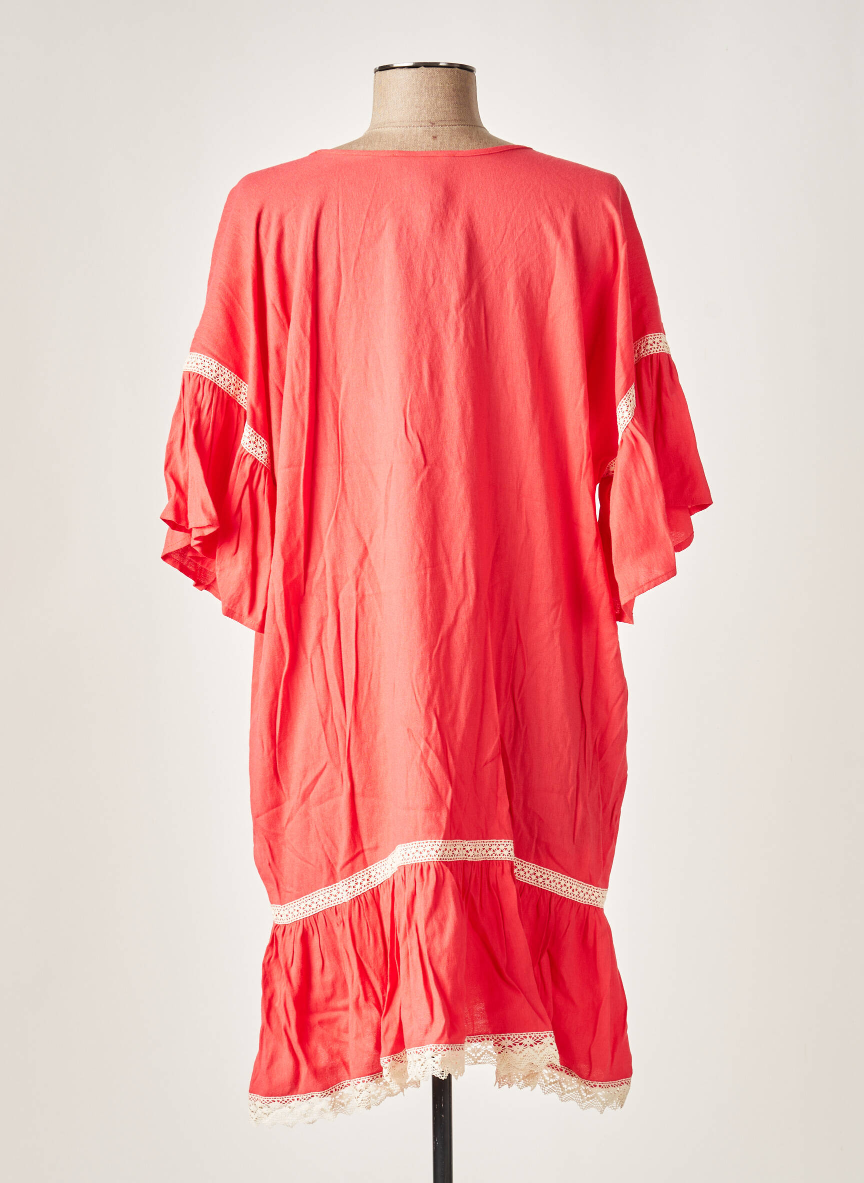 Nathalie Chaize Tuniquemanchecourte Femme couleur rouge