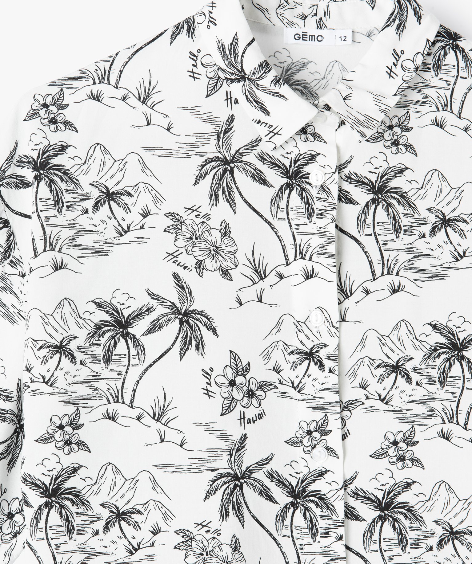 Chemise fille fluide et large à manches courtes imprime | GEMO