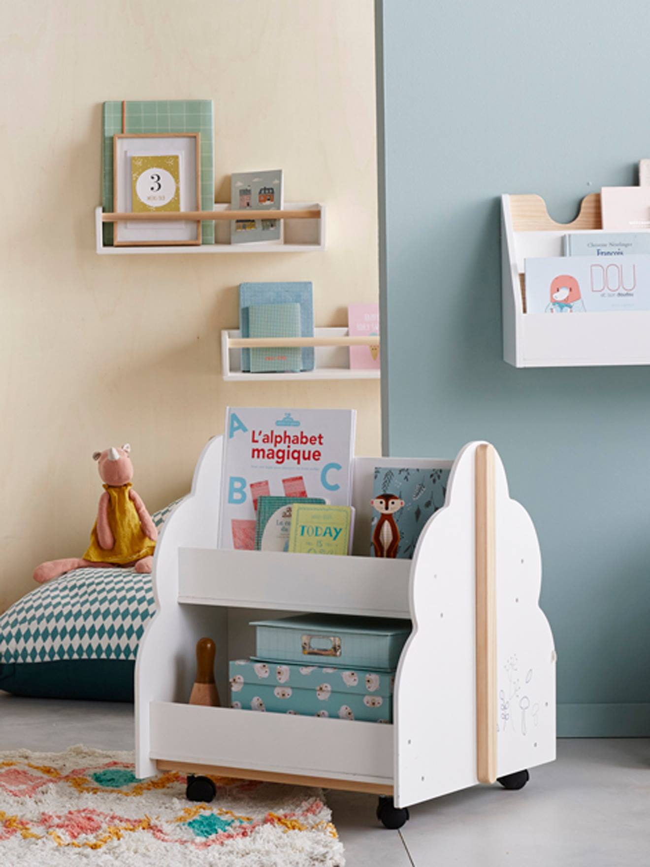 Vertbaudet Kinder Bücherregal WOLKE - weiß