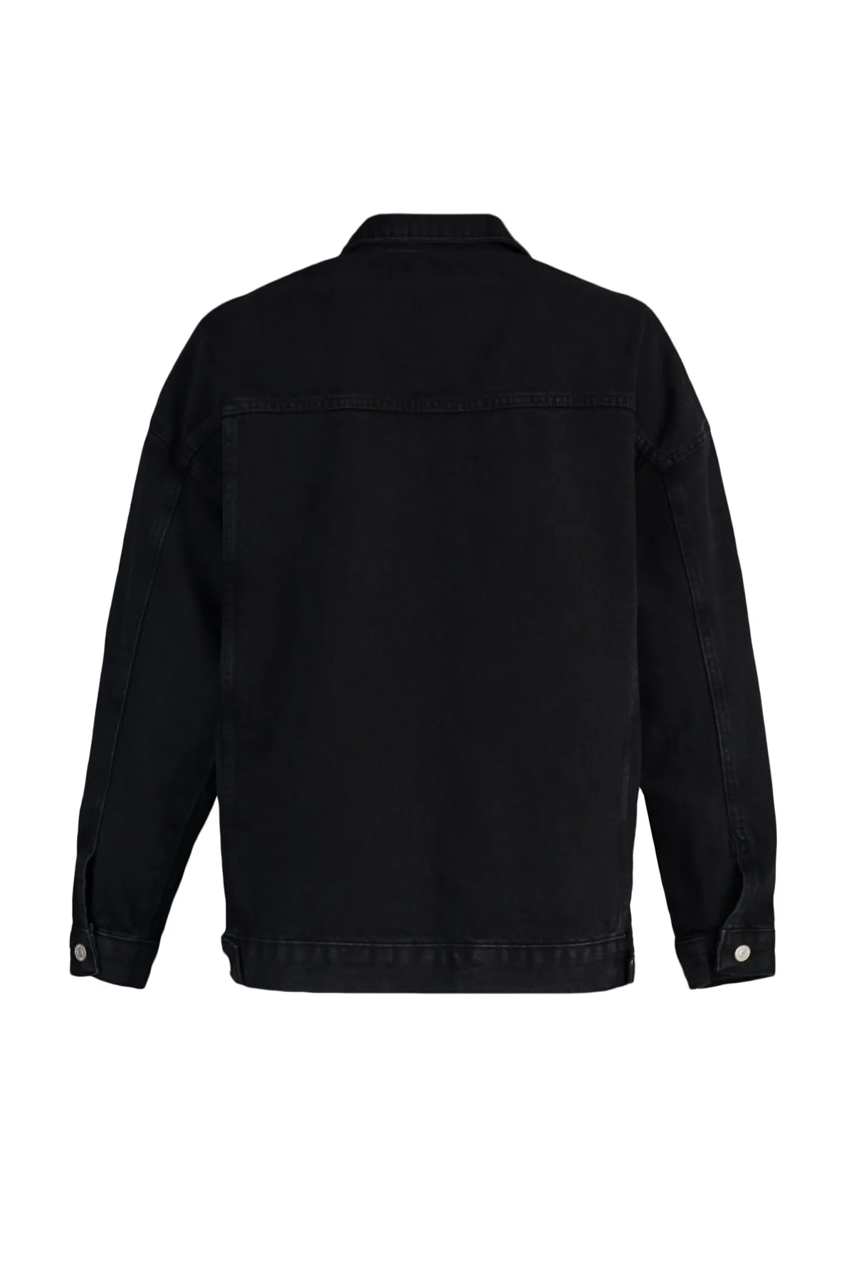 Trendyol Collection  Schwarze Oversize-Trucker-Jeansjacke TWOAW23CE00189