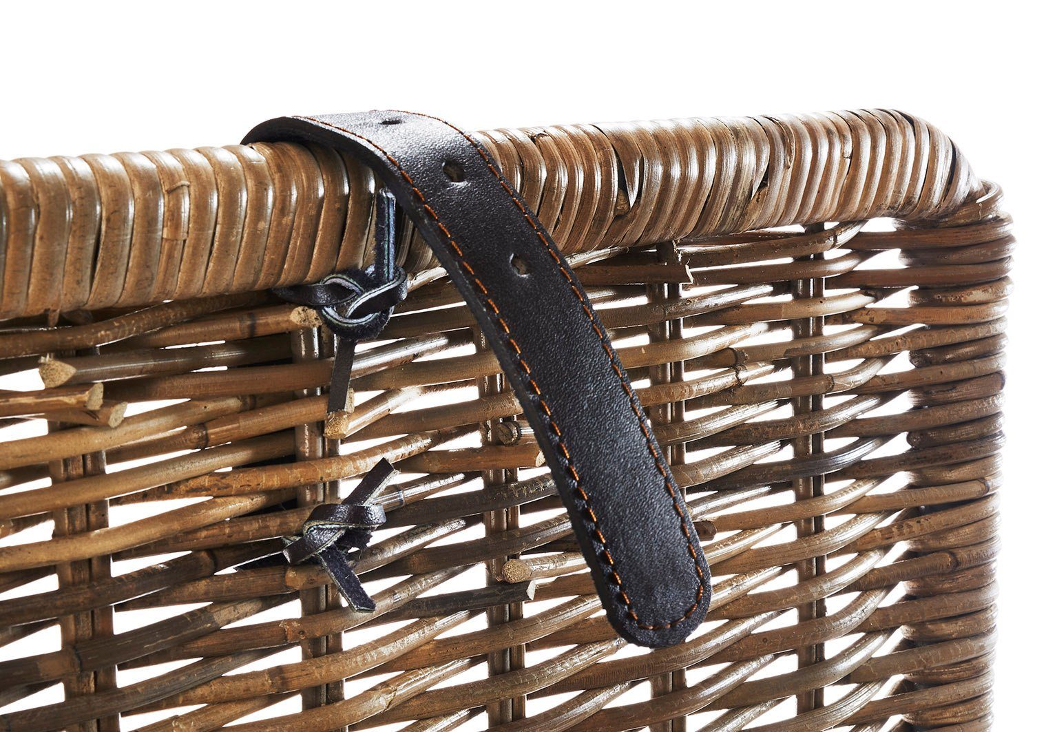 Kobolo Wäschekorb Wäschebehälter eckig Rattan Kubu-Grey 50x38x56 cm
