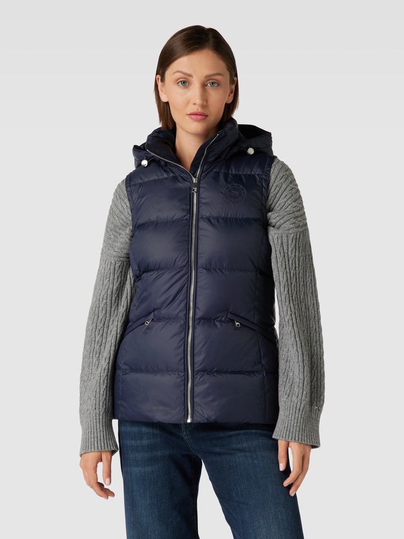 Steppweste mit Kapuze Modell 'FEMININE' in marineblau