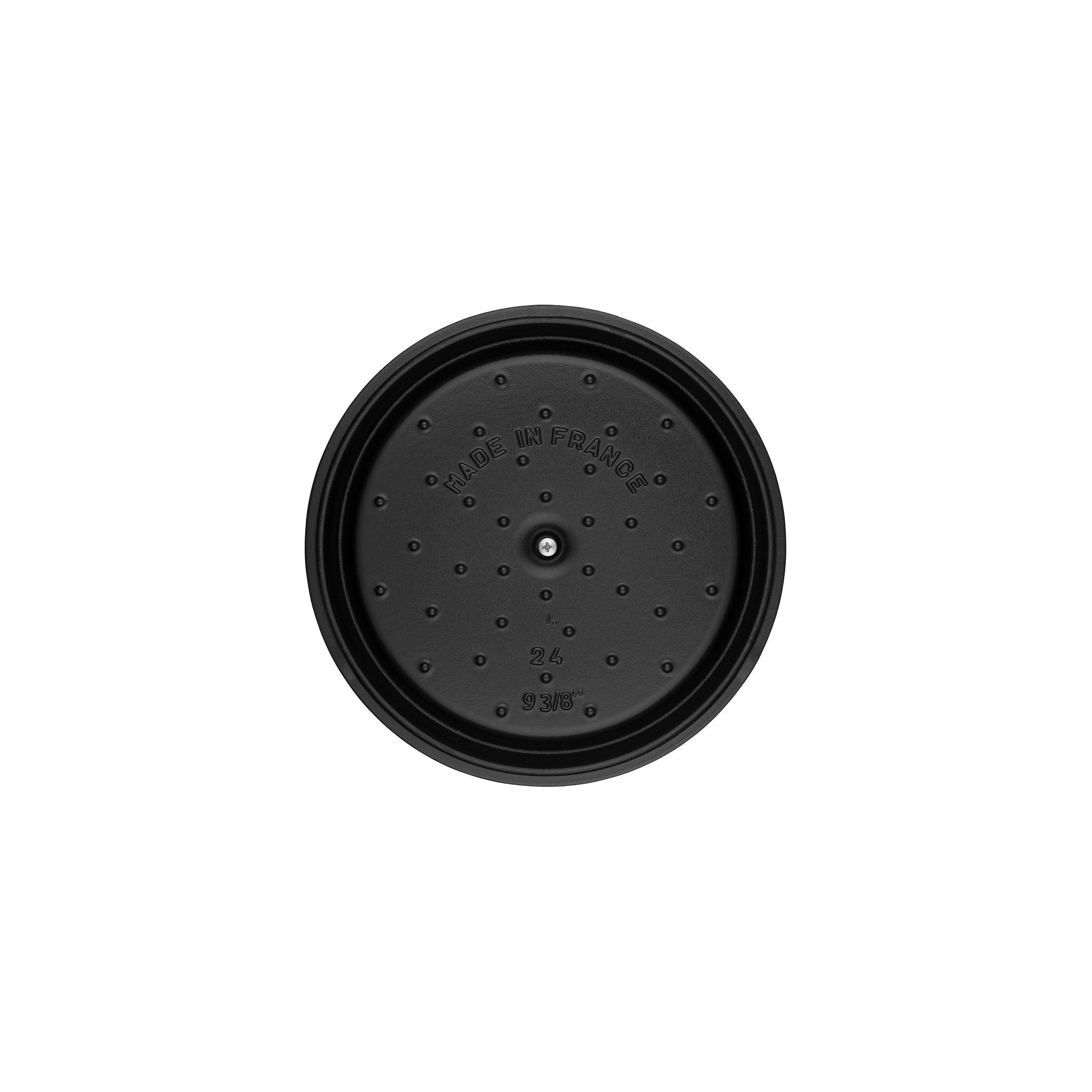 Cocotte 24 cm, rund, Schwarz, Gusseisen
