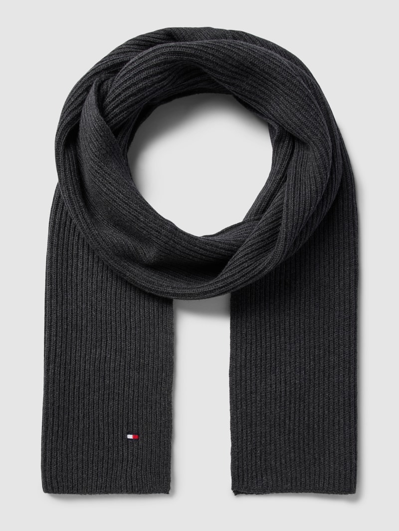 Schal mit Label-Stitching Modell 'ESSENTIAL FLAG' in anthrazit