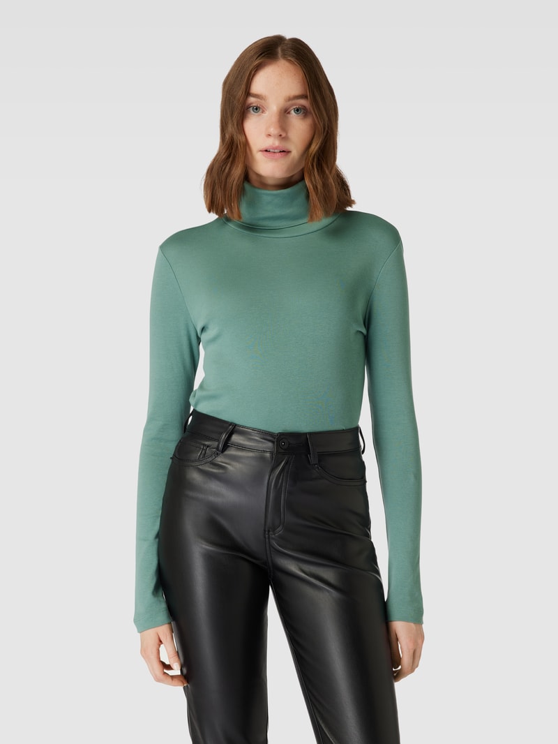 Longsleeve mit Rollkragen Modell 'Rolli' in schilf