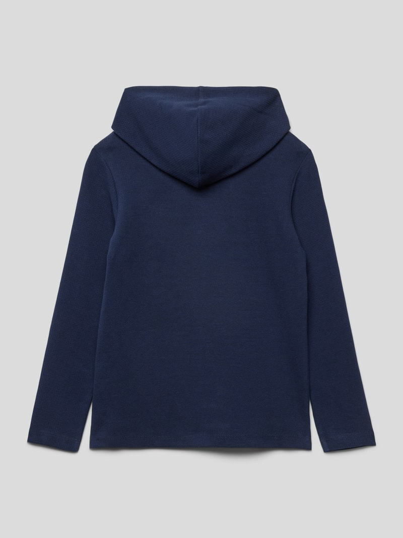 Hoodie mit Waffelstruktur in marineblau