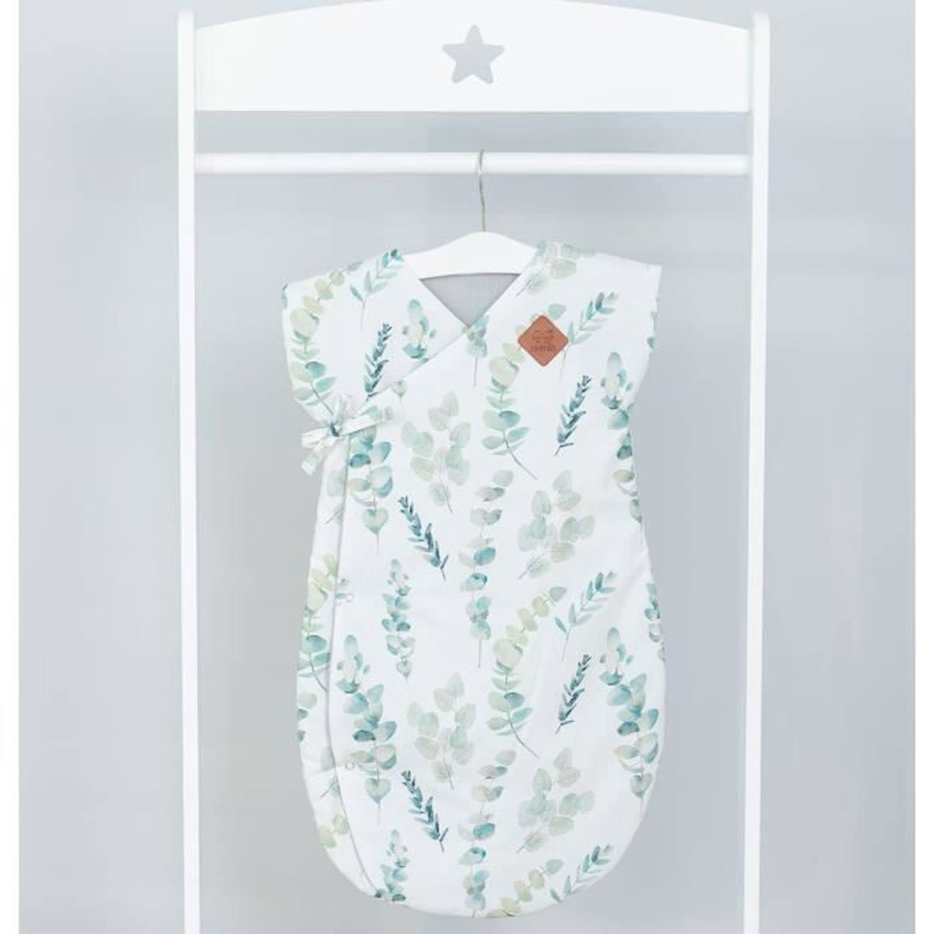 Gigoteuse turbulette légère Kimono, Eucalyptus blanc