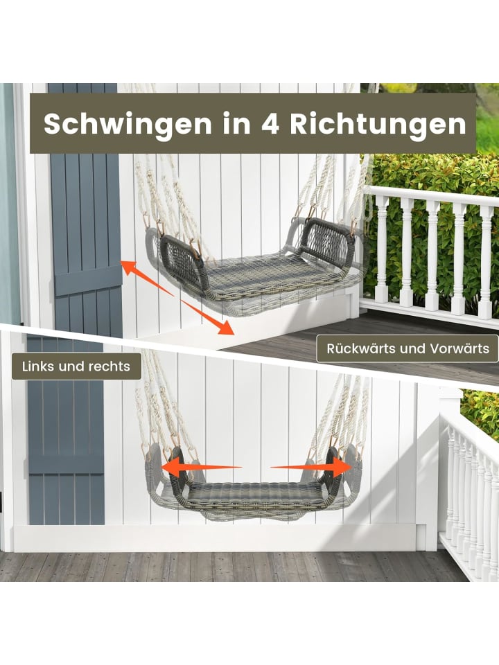 COSTWAY Hängesessel wetterfest in Braun günstig kaufen onesize