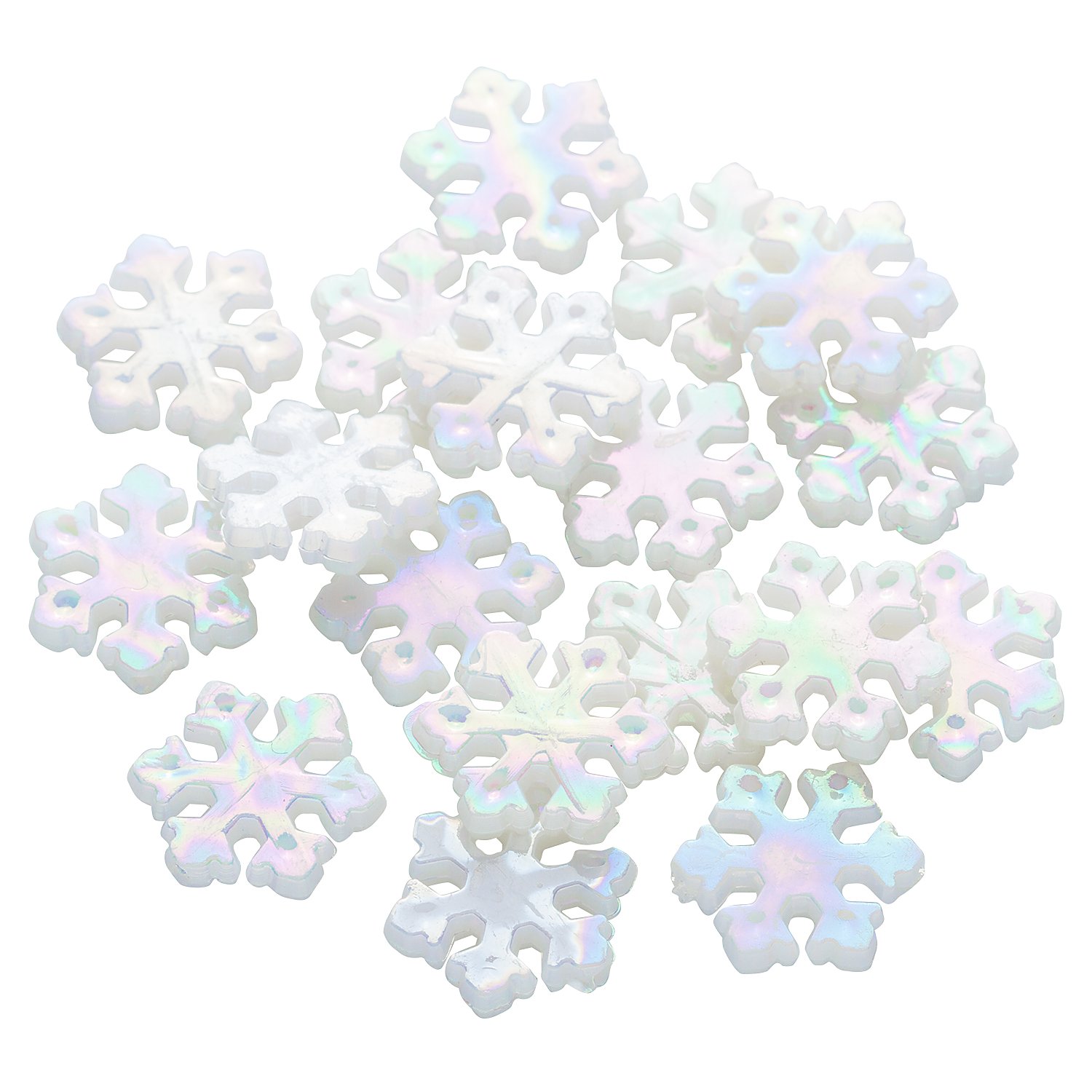 Schneeflockenperlen, weiß, 1,2 cm, 24 Stück